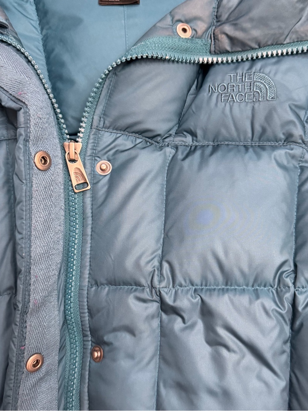 The North Face Metropolis Parka 600 Fill Down Teal Blue Women’s Size L - Picture 5 of 11